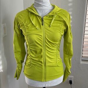 Athleta chartreuse knit jacket, size Extra Small